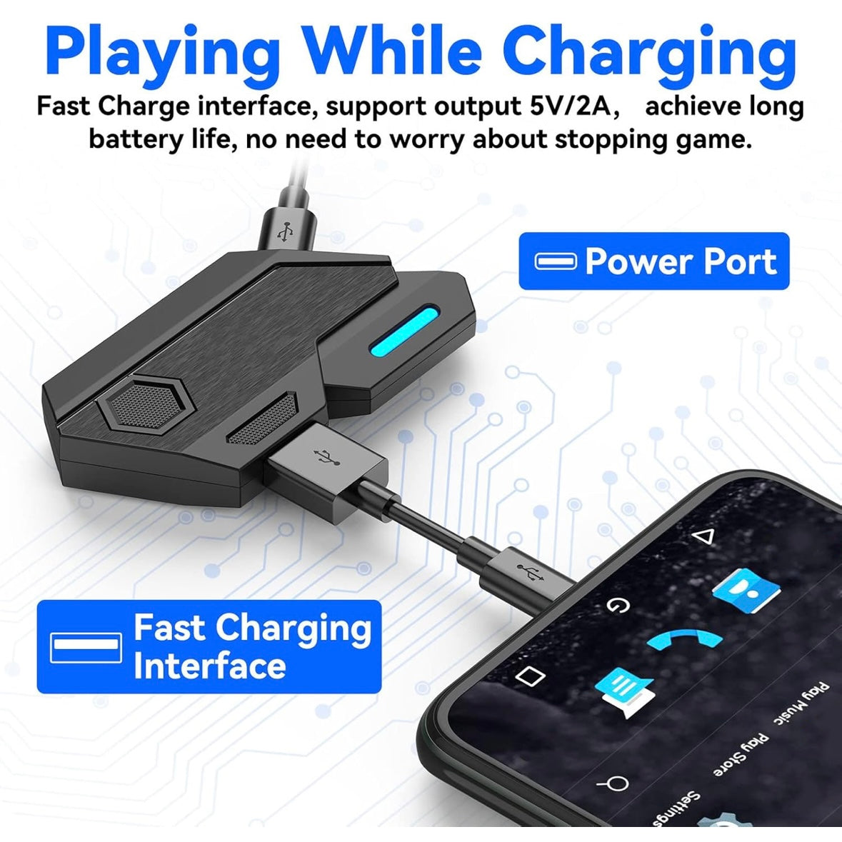 Adaptador de Teclado y Mouse con cable para juegos móviles Bluetooth 5.0