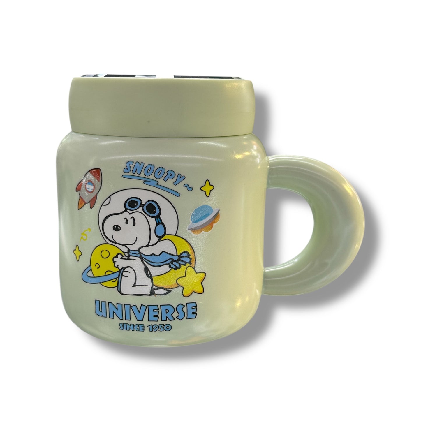TAZAS DE CERÁMICA CON DISEÑO DE SNOOPY - DIFERENTES COLORES - 1 UNIDAD