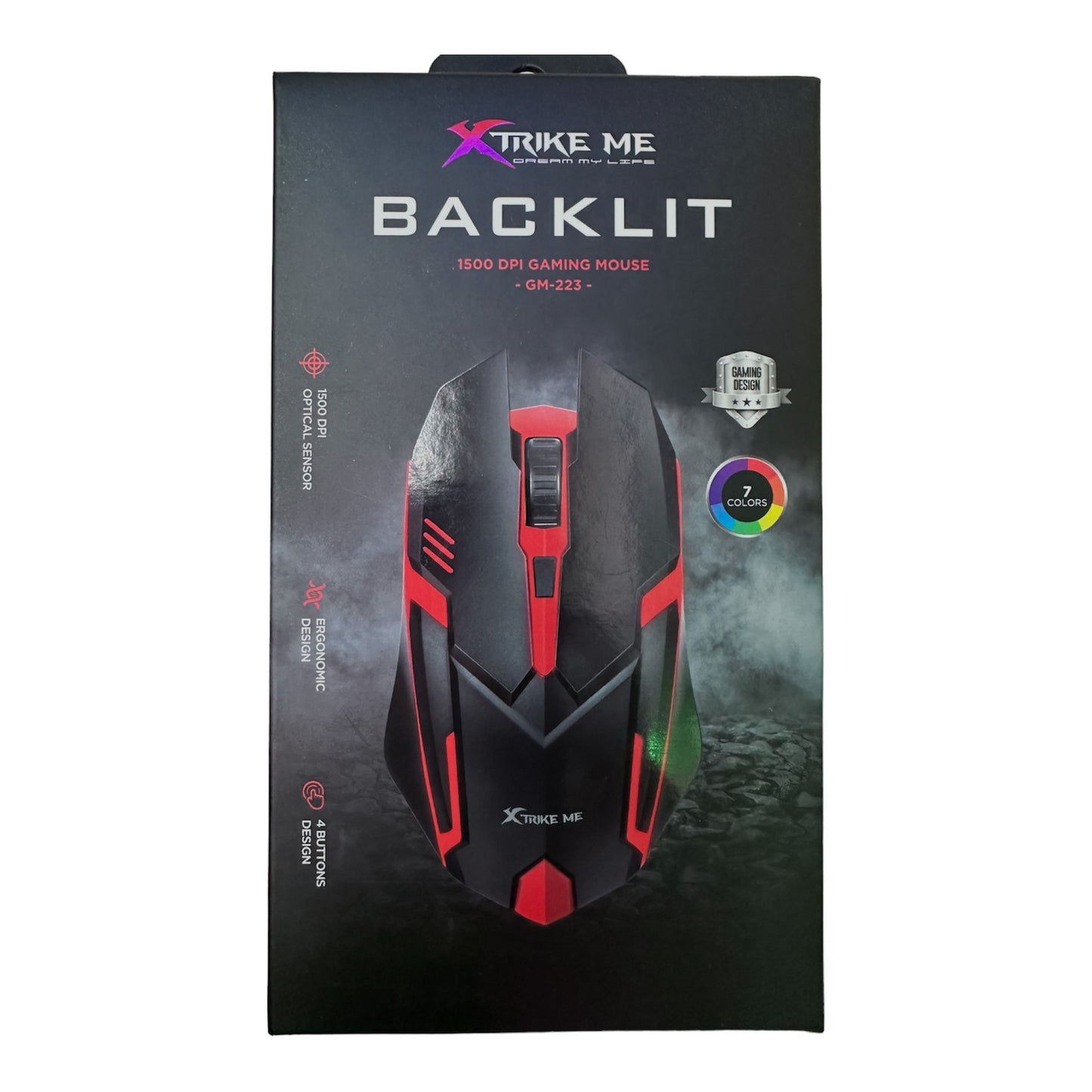 MOUSE GAMING NEGRO (GM-223) XTRIKE ME Cable USB