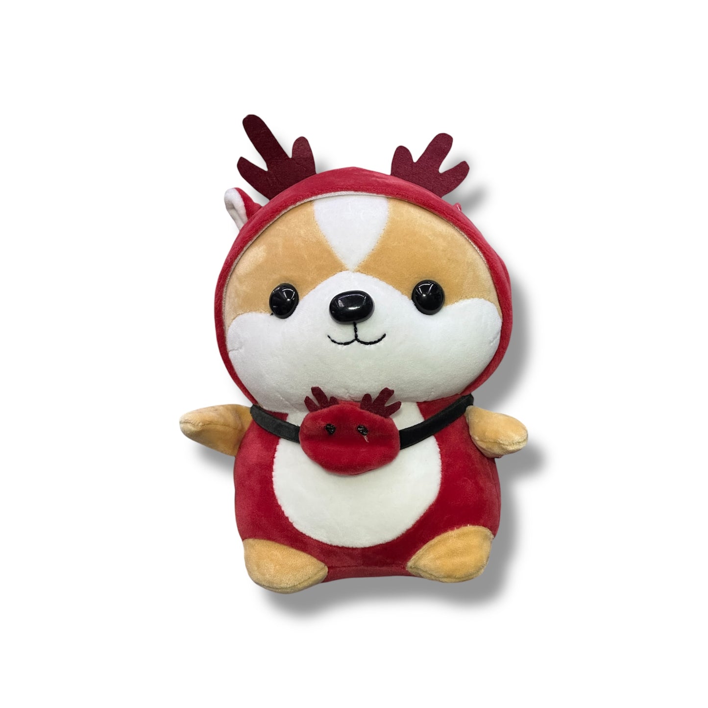 PELUCHE DE ARDILLA CON TRAJE DE RENO DE 22 CM APROX