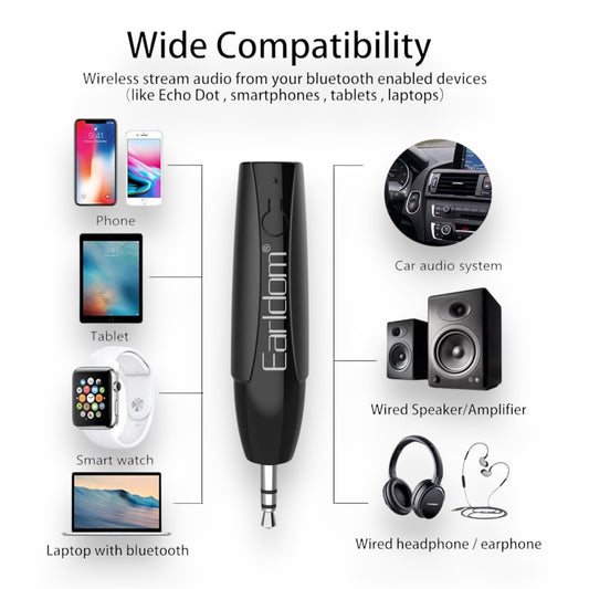 TRASMISOR BLUETOOTH PARA VEHÍCULO 3,5 mm - Earldom ET-M68