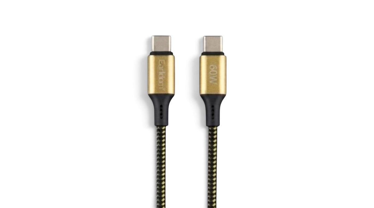 CABLE USB-C A USB-C 60W 3M TRENZADO - EARLDOM EC-141C-C