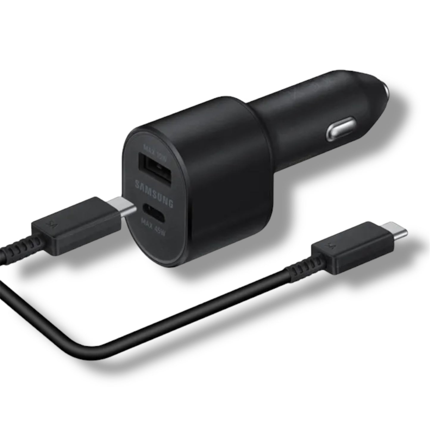 CARGADOR PARA CARRO SAMSUNG 45W USB-C y 15W USB-A CON CABLE