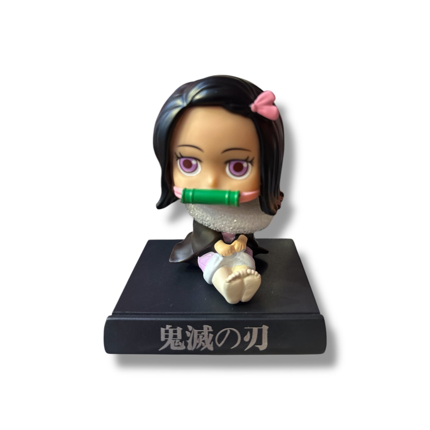 CABEZÓN Y PORTA CELULARES DE NEZUKO DE KIMETSU NO YAIBA - 12 CM APROX