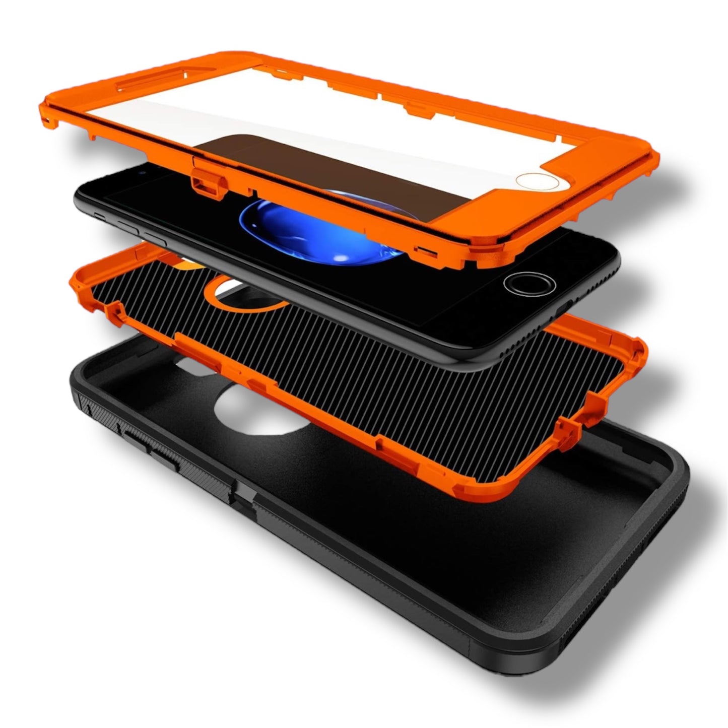 IPhone 7 Plus / IPhone 8 Plus - OTTERBOX DEFENDER SERIES - Negro/Naranja - VRCELL Costa Rica