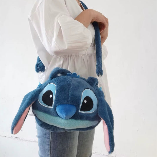 BOLSO PELUCHE CON DISEÑO DE STITCH DE 22x30 CM APROX