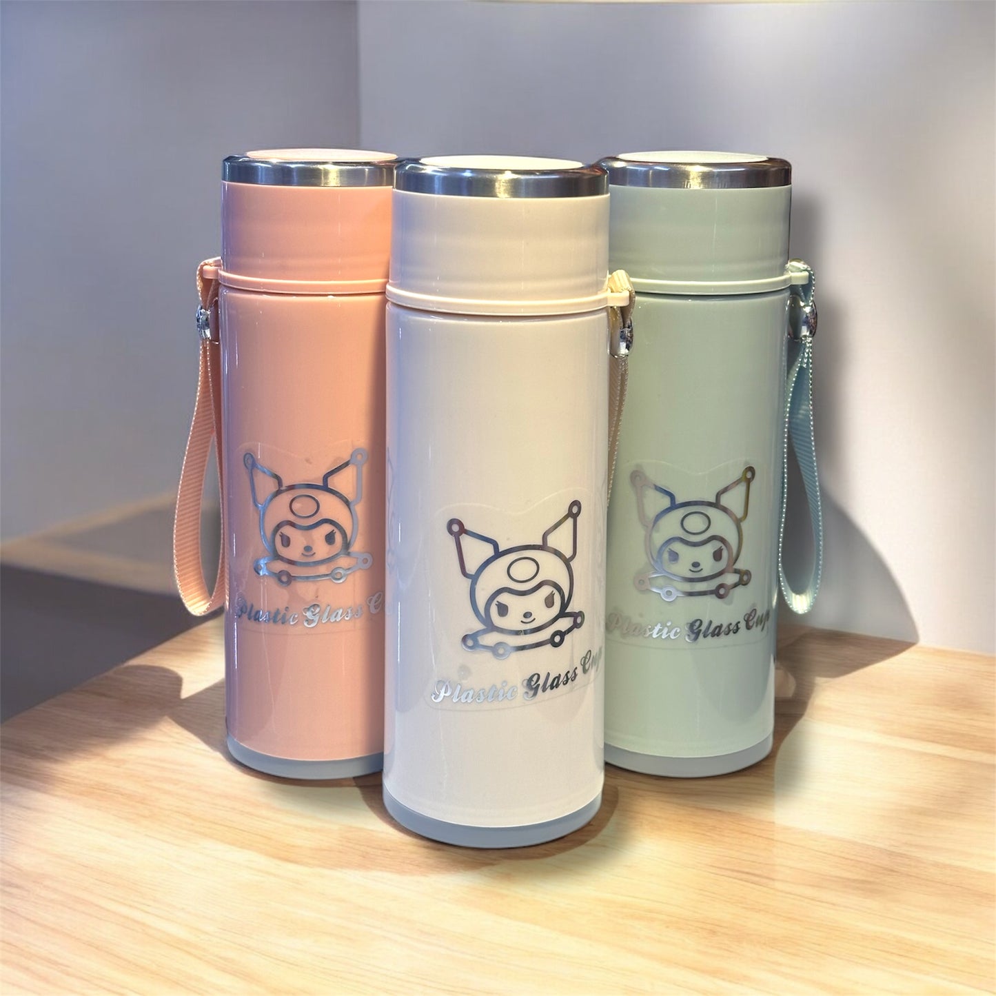 Botellas con diseños de Kuromi - blanca - verde claro - rosado - precio por unidad