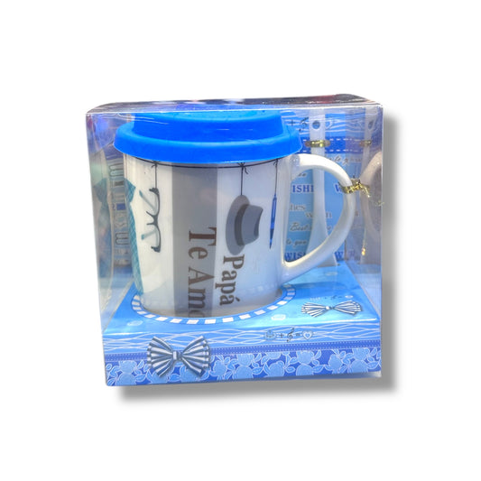 Tazas con cucharas de cerámica - con diseños diferentes - 1 UNIDAD