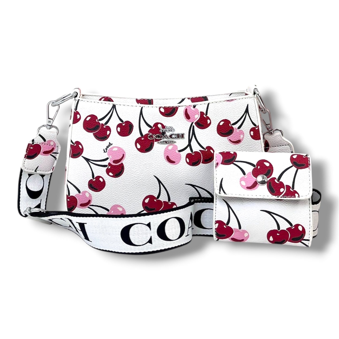 MANOS LIBRE ESTILO COACH AAA + MONEDERO - BLANCO