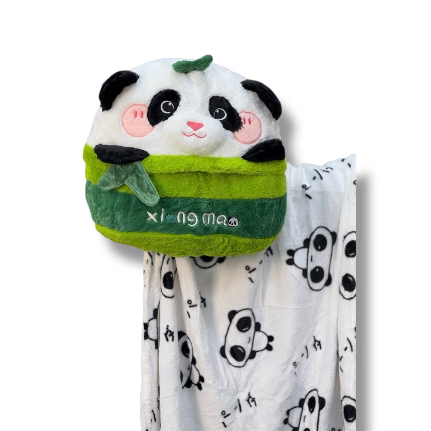 ALMOHADA EN FORMA DE PANDA CON COBIJA