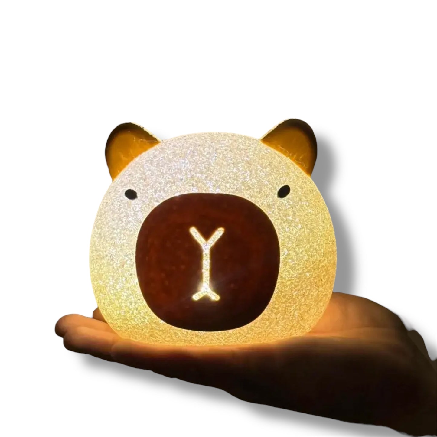 LÁMPARA ESCARCHADA CON DISEÑO DE CAPIBARA DE 13 CM APROX