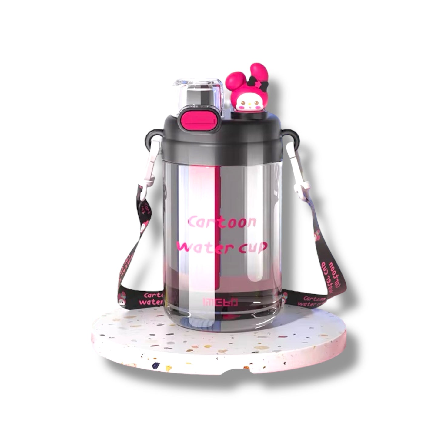 BOTELLA PLÁSTICA DE LA COLECCIÓN SANRIO CON CORREA DE 17 CM APROX
