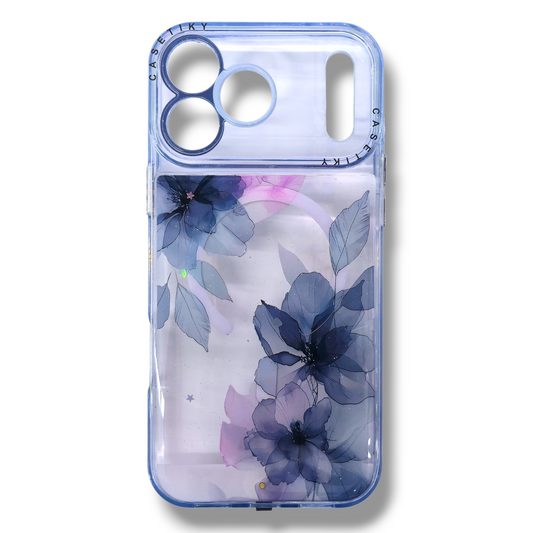 IPHONE 17 PRO MAX - ESTUCHE CON MAGSAFE DISEÑO DE FLORES / TRASPARENTE CON LUZ LED COLORES VARIOS