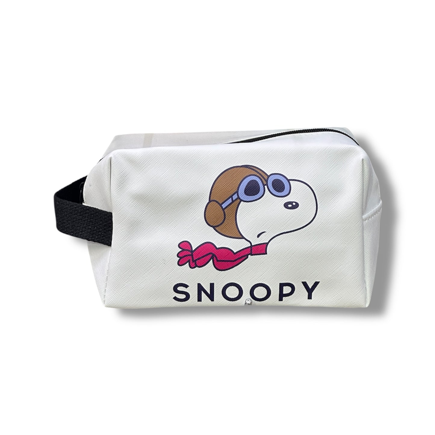 CARTUCHERA CON DISEÑO DE SNOOPY TIPO CUERO - BLANCO