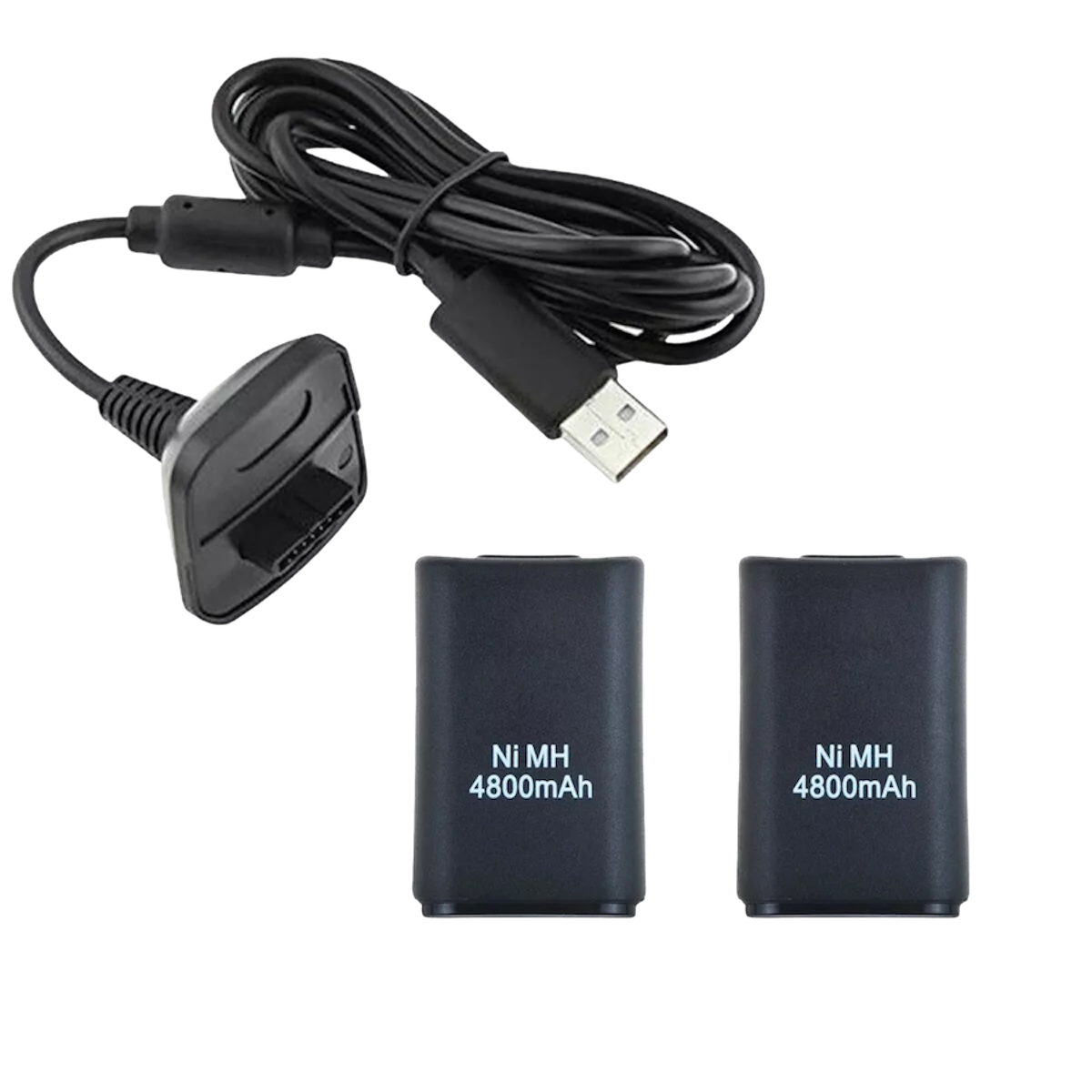Paquete de 2 baterías con cable de carga para Control inalámbrico  Xbox 360