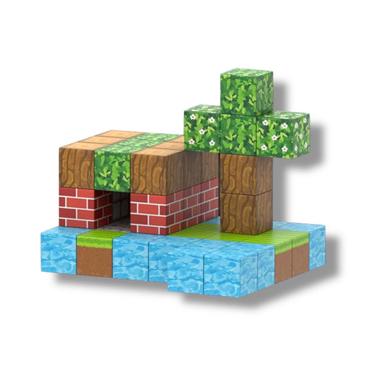 ROMPECABEZAS DE CUBOS MAGNÉTICOS CON DISEÑO DE MINECRAFT 48 PIEZAS - H067
