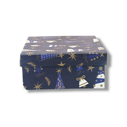 CAJA DE REGALO CON TEMÁTICA NAVIDEÑA DE 19.7x19.7x8.5 CM