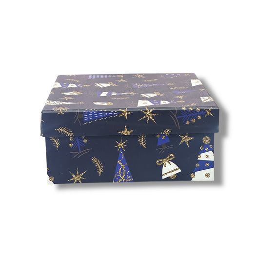CAJA DE REGALO CON TEMÁTICA NAVIDEÑA DE 19.7x19.7x8.5 CM