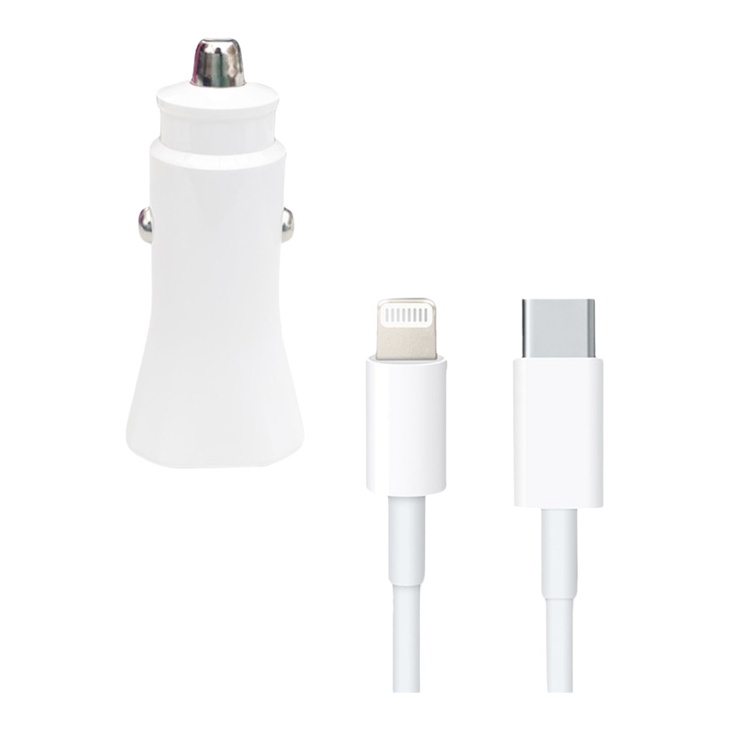 CARGADOR PARA CARRO USB-C CON CABLE USB-C A LIGHTNING 1M - IPHONE XR AL 14 PRO MAX