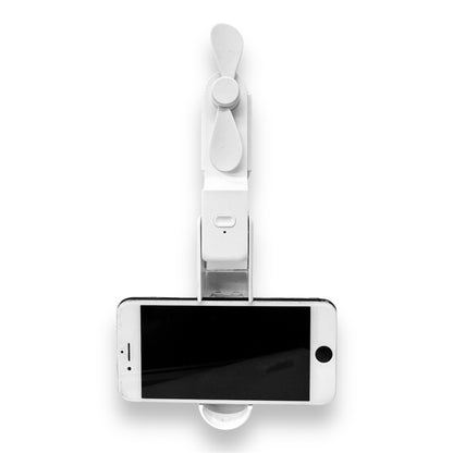 Ventilador Portátil con Soporte de Teléfono