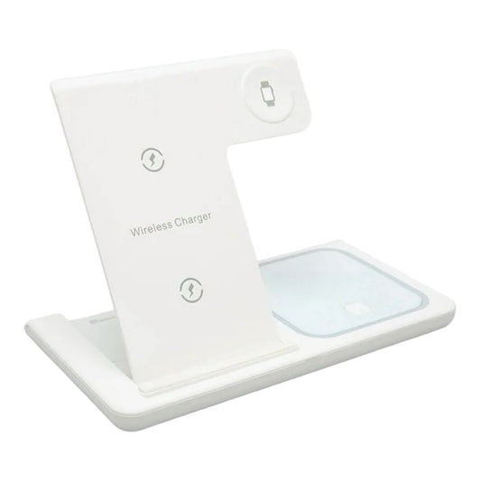Cargador inalámbrico 3 en 1 soporte, Compatible IPhone 15W /Airpods 5W / AppleWatch 3W