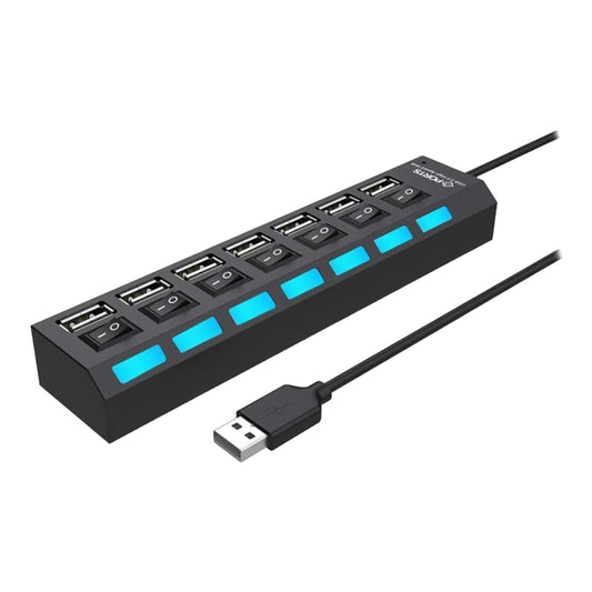 HUB USB-A 2.0 DE 7 PUERTOS USB-A CON INTERRUPTOR LED - FC-8828