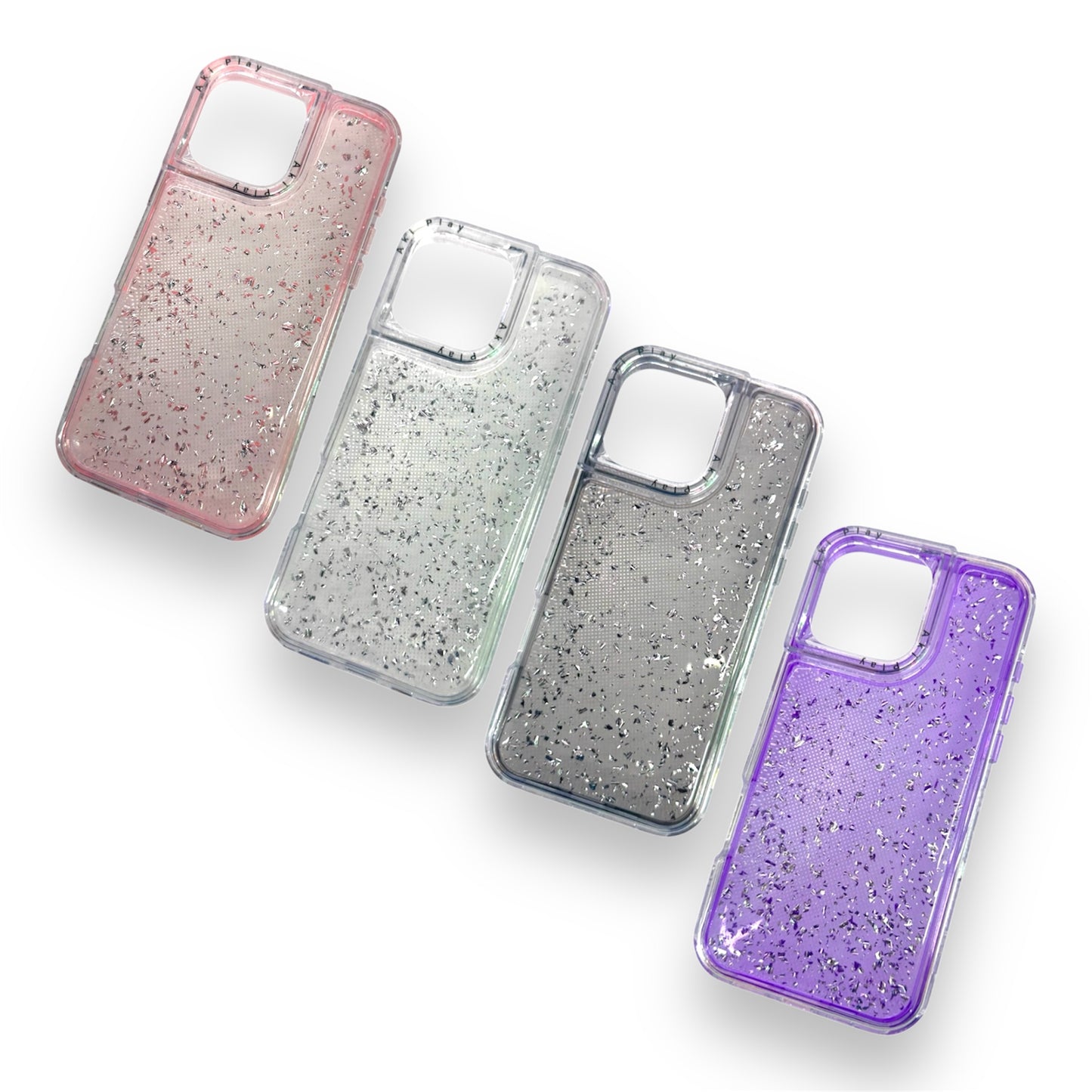 IPHONE 16 PRO MAX - ESTUCHE 360 SPACE ESCARCHADO TRASPARENTE COLORES VARIOS