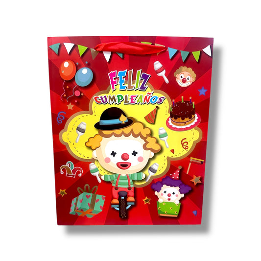 BOLSA DE REGALO DE FELIZ CUMPLEAÑOS 26x10x32 CM - VARIOS DISEÑOS