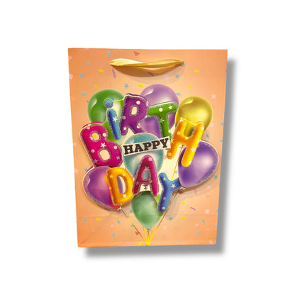 BOLSA REGALO DE FELIZ CUMPLEAÑOS PARA NIÑO Y NIÑA DE 18x8.5x24 CM - VARIOS DISEÑOS