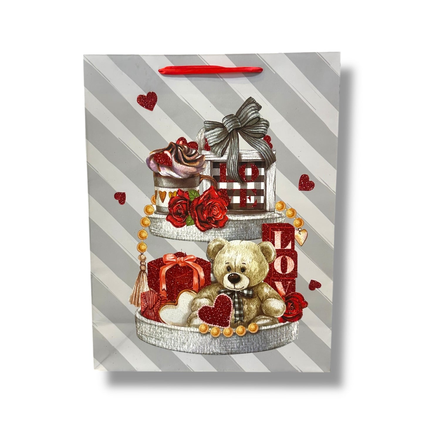 BOLSA DE REGALO DEL AMOR Y LA AMISTAD DE 39x30x12 CM - VARIOS DISEÑOS