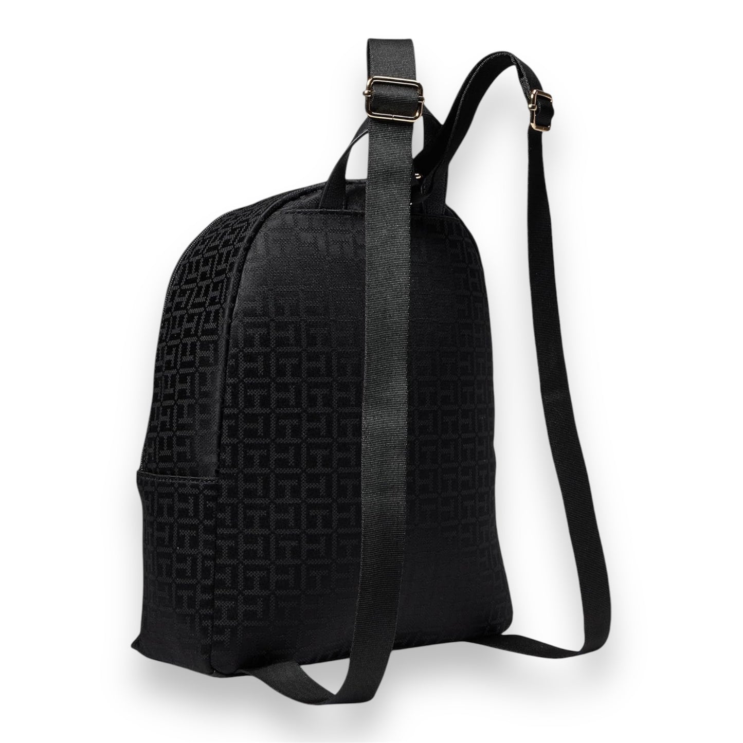 Tommy Hilfiger Alexis II Mochila Smalldome Cuadrado Monograma Jacquard Negro Tonal Talla Única