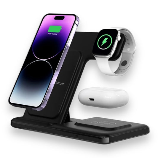 Cargador Inalámbrico 15W 3 en 1 Plegable - ABK-Q50A