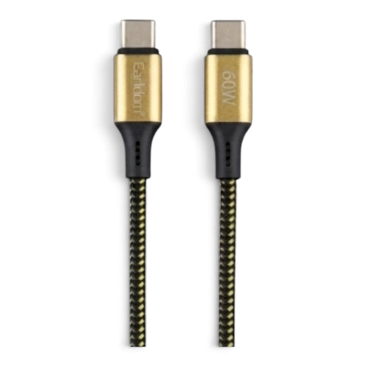 CABLE USB-C A USB-C 60W 3M TRENZADO - EARLDOM EC-141C-C