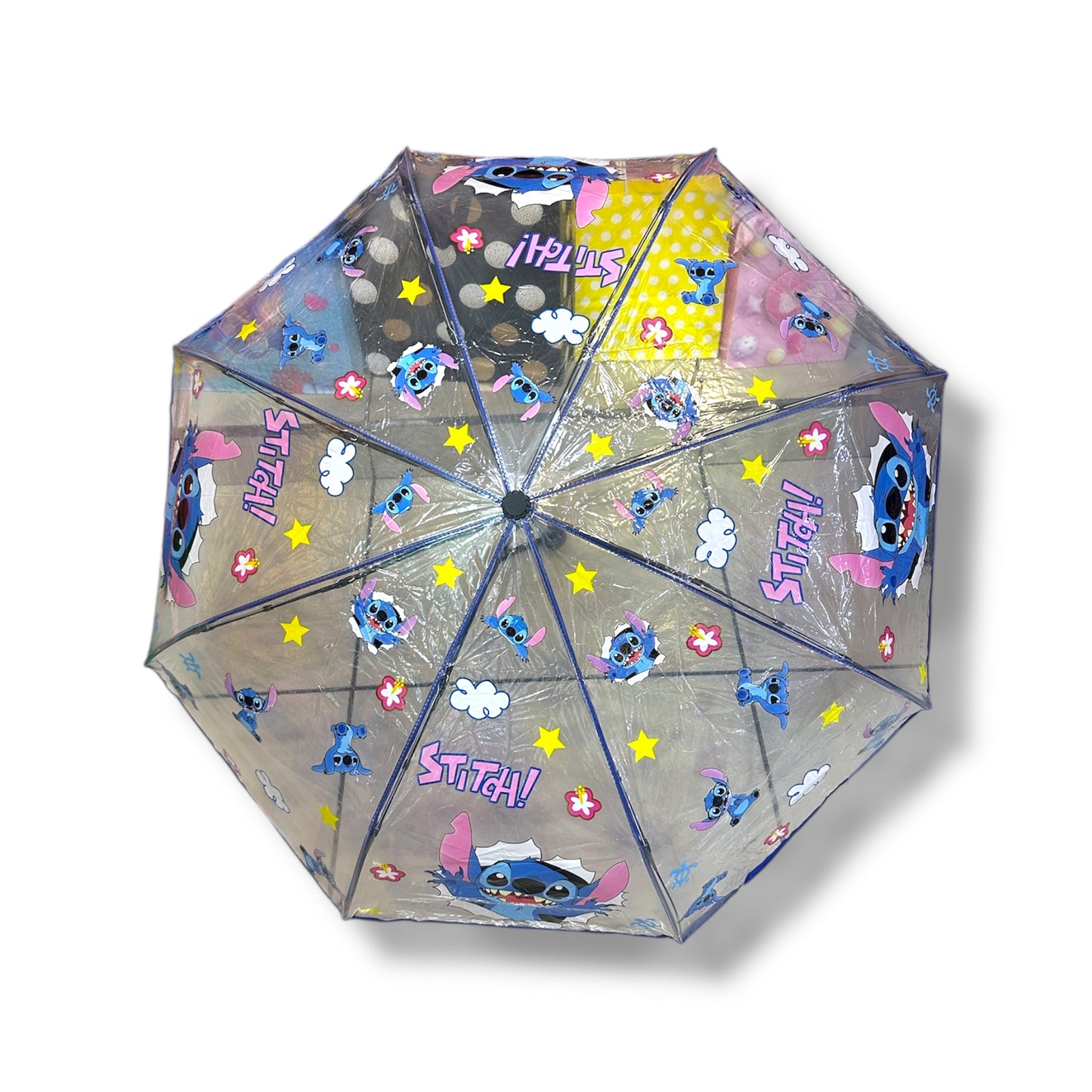 PARAGUAS TRANSPARENTE CON DISEÑO DE STITCH