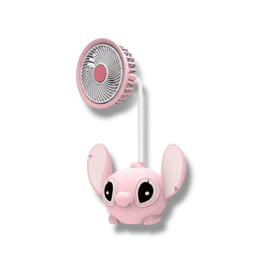 VENTILADOR + SACAPUNTAS CON DISEÑO DE ÁNGEL RECARGABLE DE 25 CM APROX