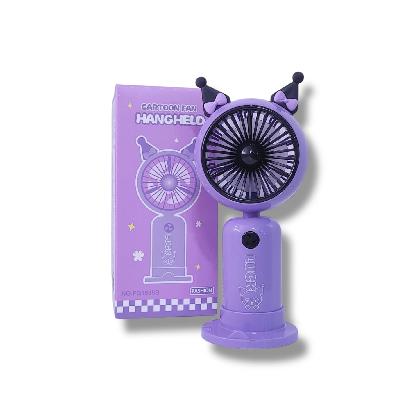 VENTILADOR CON DISEÑO DE KUROMI DE 16 CM APROX - RECARGABLE