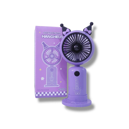 VENTILADOR CON DISEÑO DE KUROMI DE 16 CM APROX - RECARGABLE