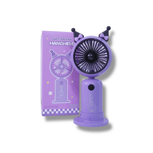 VENTILADOR CON DISEÑO DE KUROMI DE 16 CM APROX - RECARGABLE
