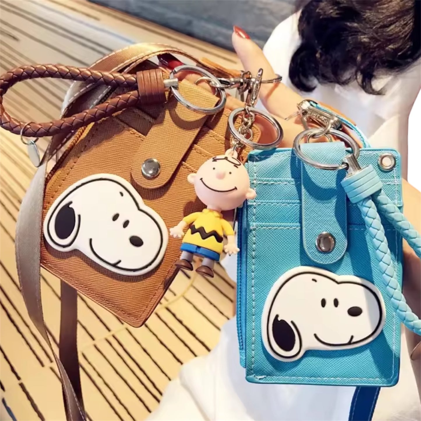 TARJETERO + BILLETERA CON DISEÑO DE SNOOPY - DIFERENTES COLORES