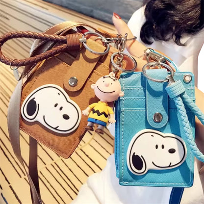 TARJETERO + BILLETERA CON DISEÑO DE SNOOPY - DIFERENTES COLORES