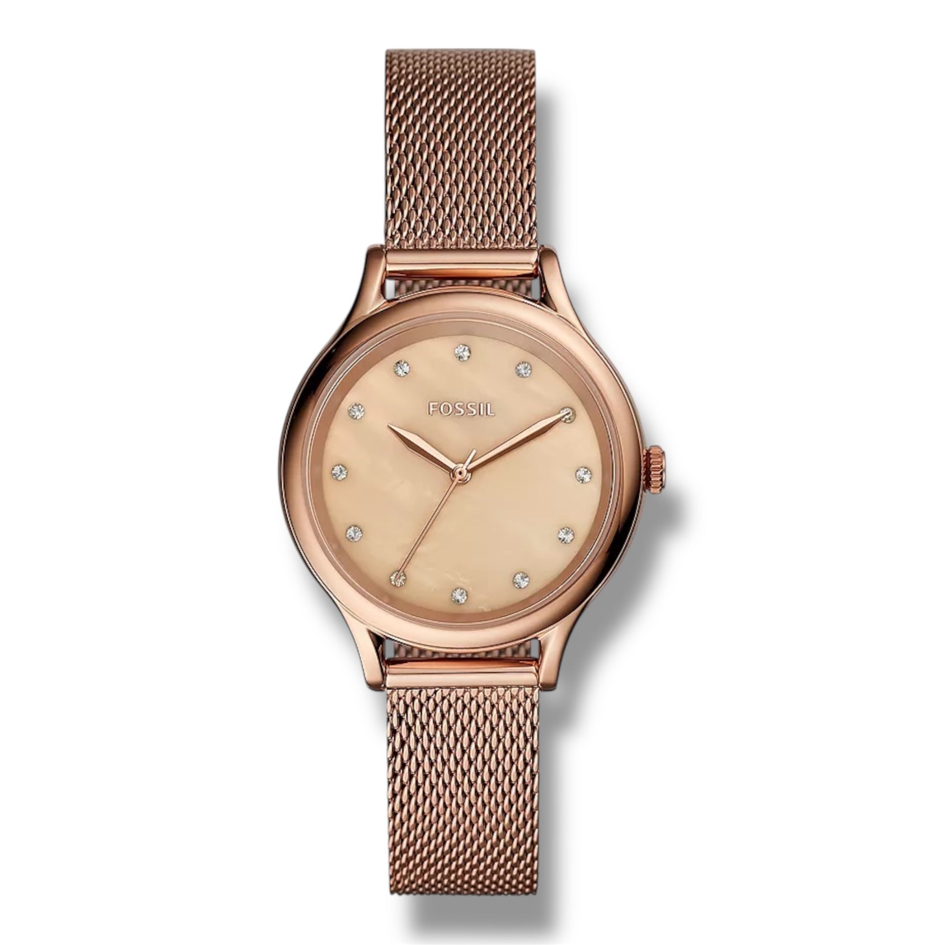 FOSSIL Laney Three - Hand Acero Inoxidable Tono Dorado Rosa de Mujer - BQ3392 - VRCELL Costa Rica