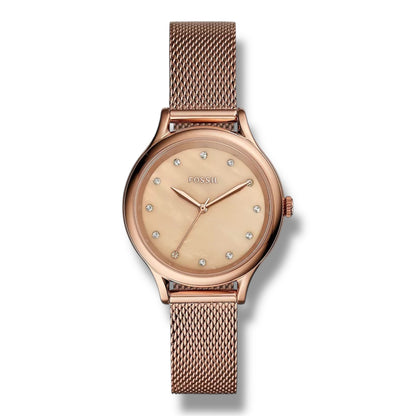 FOSSIL Laney Three - Hand Acero Inoxidable Tono Dorado Rosa de Mujer - BQ3392 - VRCELL Costa Rica