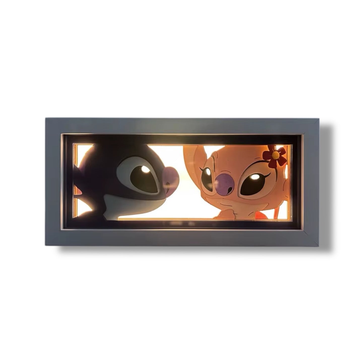 LÁMPARA DE LUZ LED EN 3D CON DISEÑO DE STITCH Y ANGEL