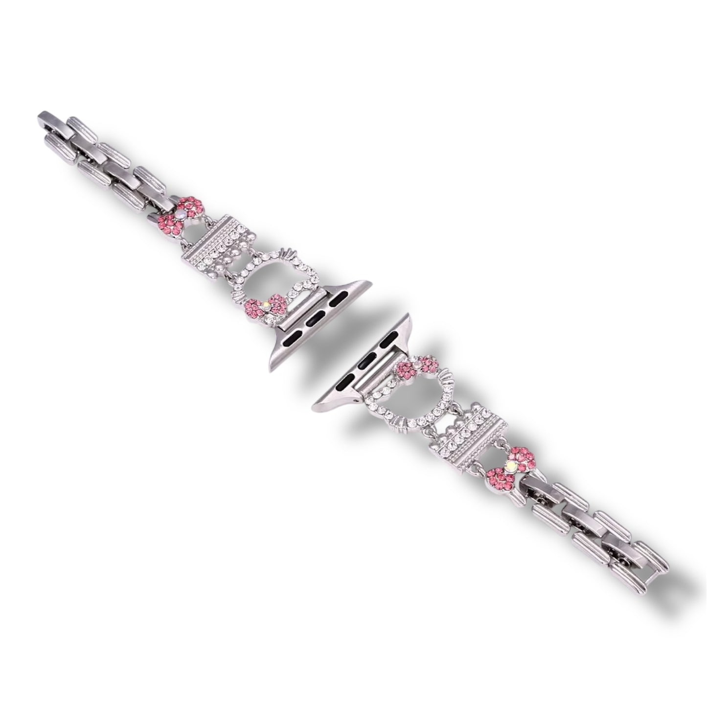BANDA HELLO KITTY PLATEADO PARA APPLE WATCH 38mm / 40mm / 41mm
