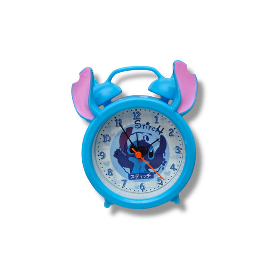 RELOJ DESPERTADOR CON DISEÑO DE STITCH - CELESTE