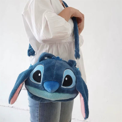 BOLSO PELUCHE CON DISEÑO DE STITCH DE 22x30 CM APROX