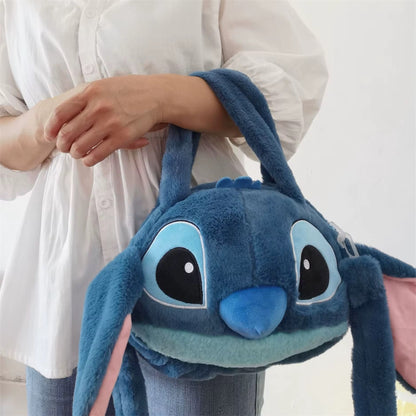 BOLSO PELUCHE CON DISEÑO DE STITCH DE 22x30 CM APROX