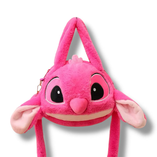 BOLSO PELUCHE CON DISEÑO DE ANGEL DE 22x30 CM APROX