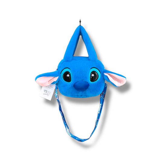 BOLSO PELUCHE CON DISEÑO DE STITCH DE 17X21 CM APROX