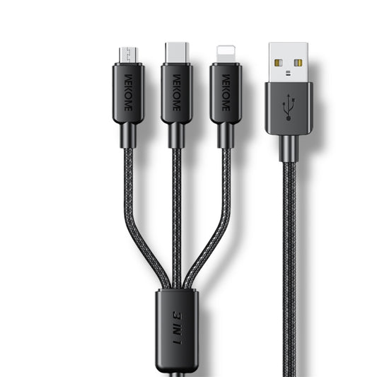 Cable 3 en 1 USB-A a USB-C / MICRO-USB / LIGHTNING 1.2M - TRENZADO WEKOME WDC-04th